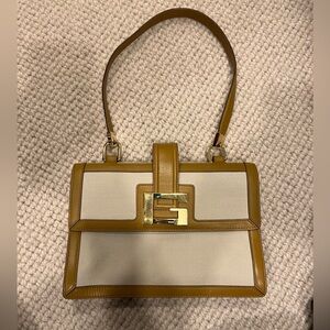 Gucci Calfskin and Canvas G Shoulder Bag